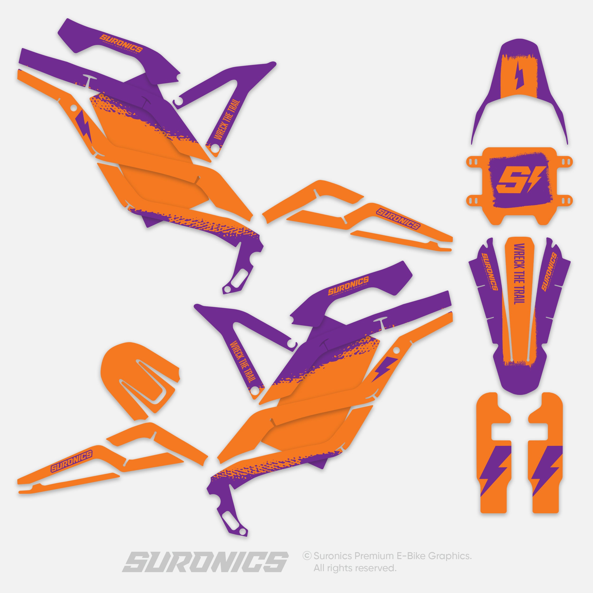 HALF PURPLE ORANGE 79Bike Falcon PRO / GT / M Graphics kit