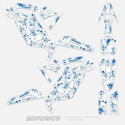 SPLATTER WHITE BLUE Surron Light Bee Graphics kit