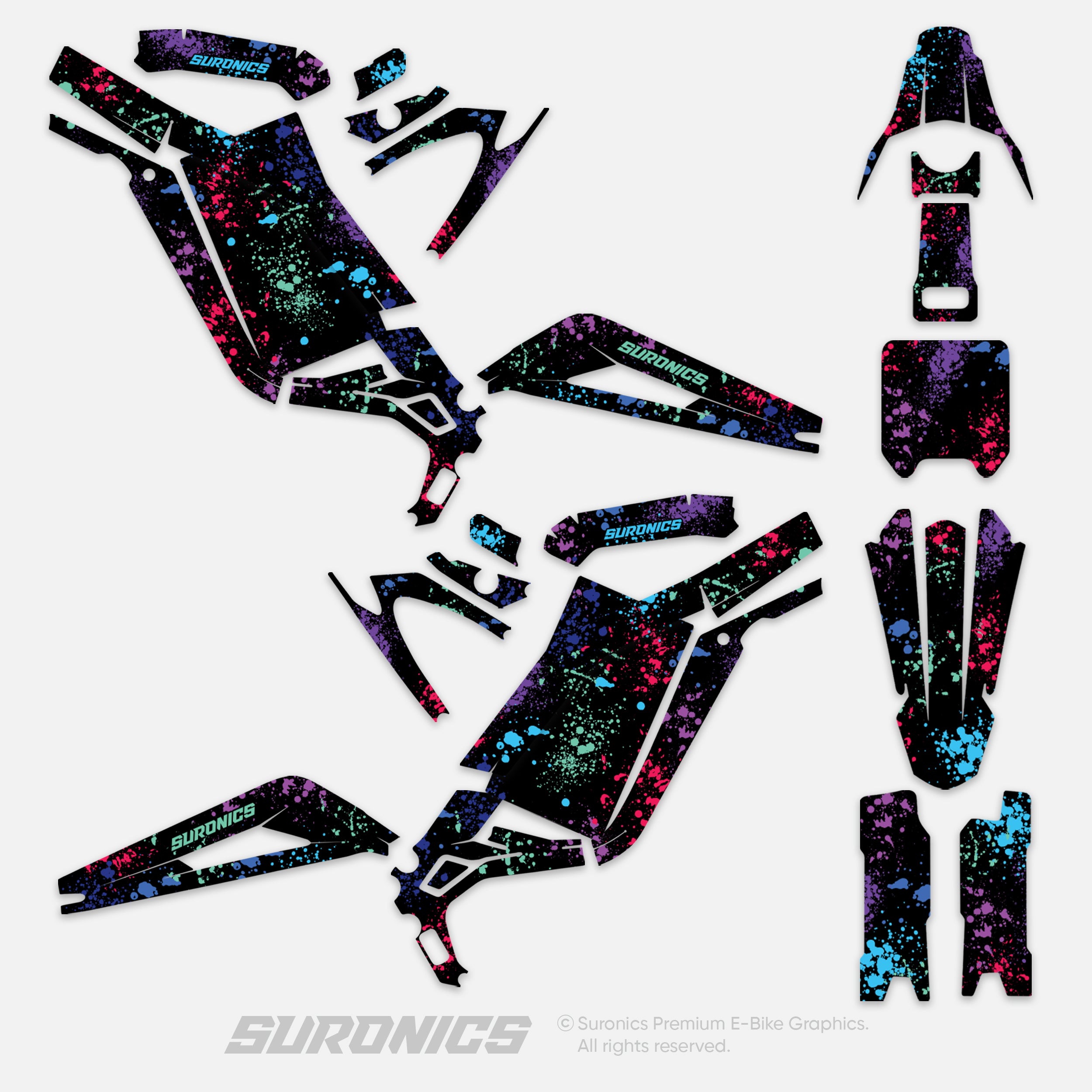 SPLATTER MULTICOLOR Surron Light Bee Graphics kit