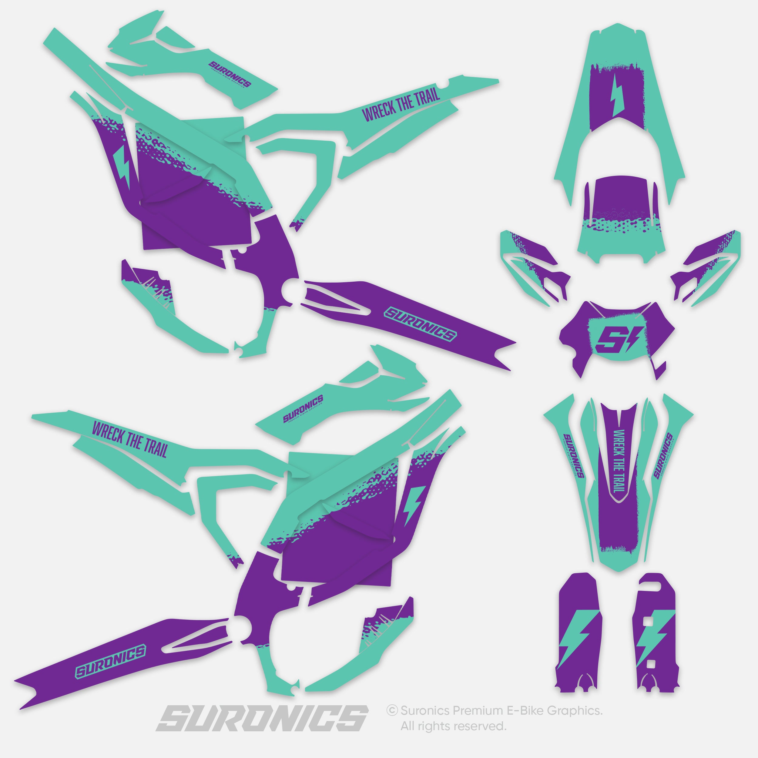 HALF MINT PURPLE Surron Ultra Bee Graphics kit