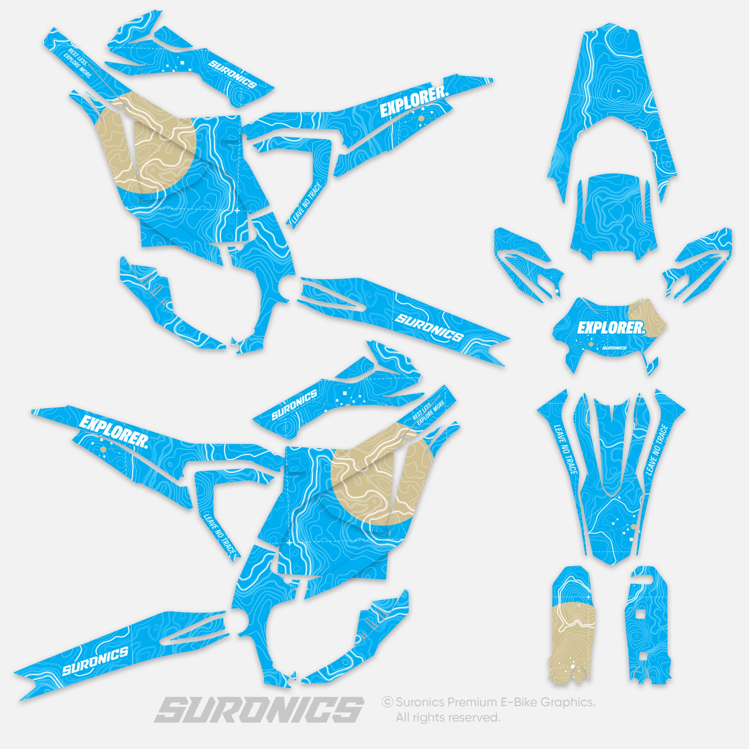 EXPLORER CYAN SAND Surron Ultra Bee Graphics kit