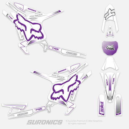 FOX RACER WHITE PURPLE Arctic Leopard XE Graphics kit