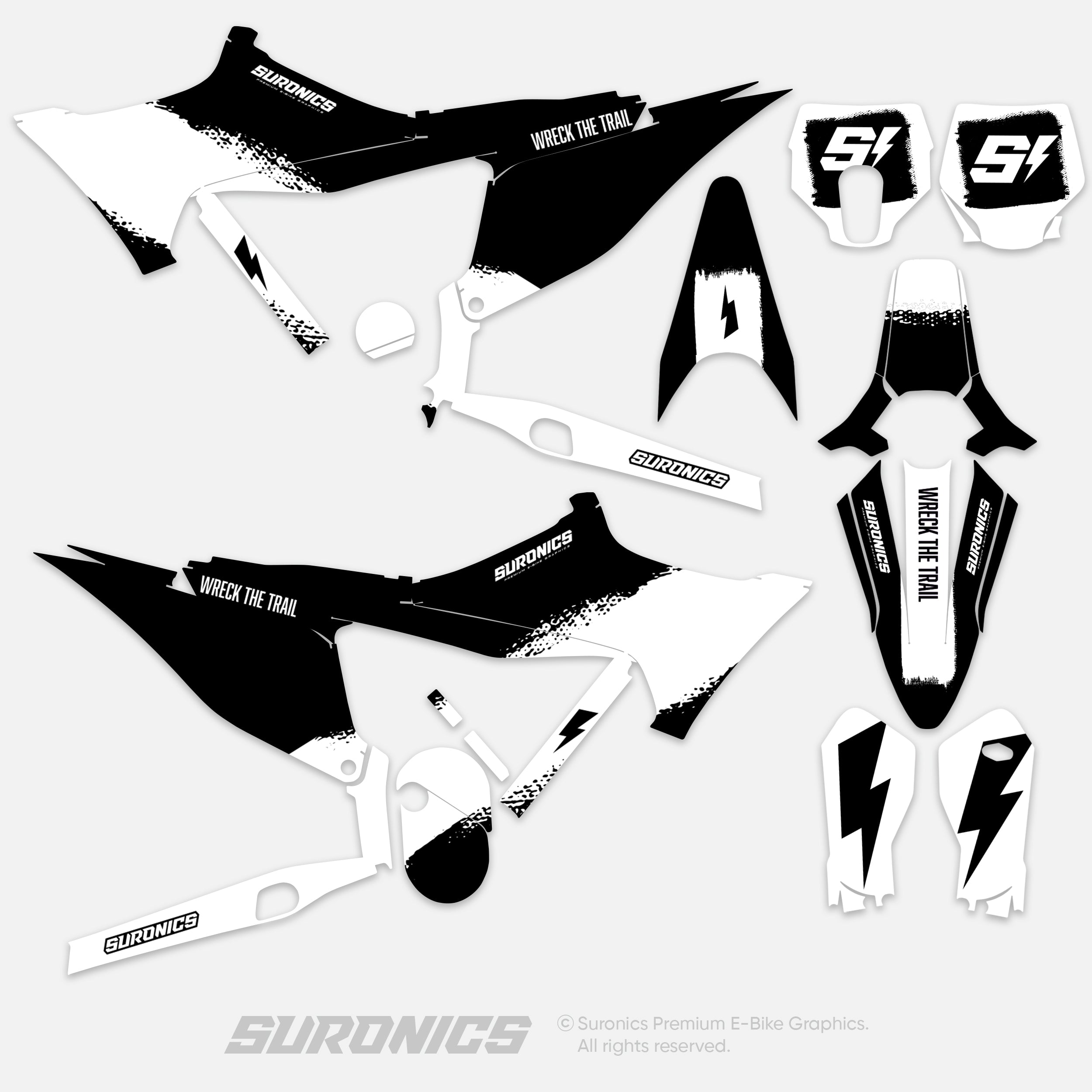 HALF BLACK WHITE Stark Varg Graphics kit