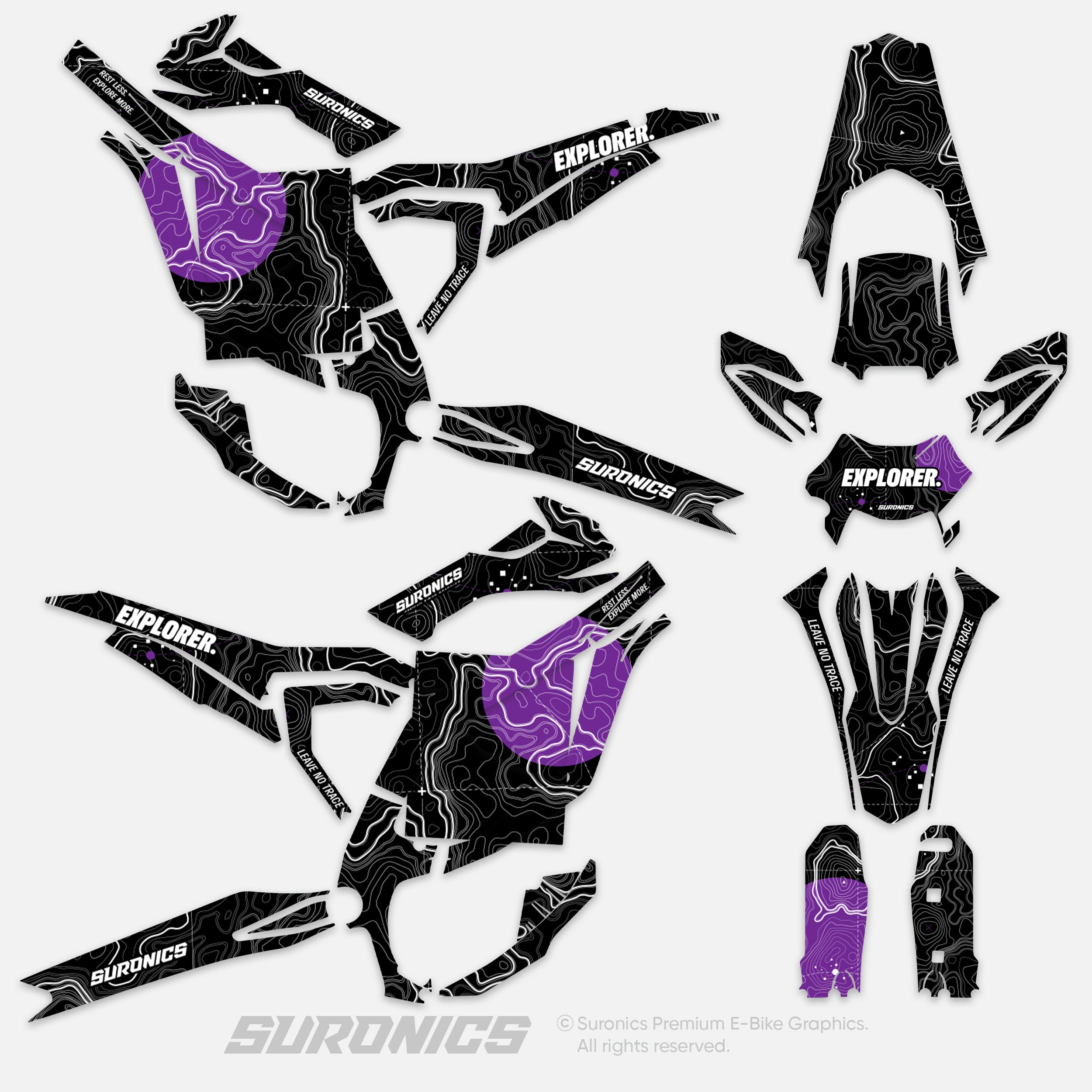 EXPLORER BLACK PURPLE Surron Ultra Bee Graphics kit