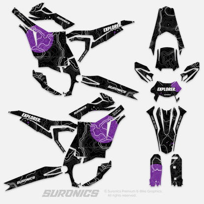 EXPLORER BLACK PURPLE Surron Ultra Bee Graphics kit
