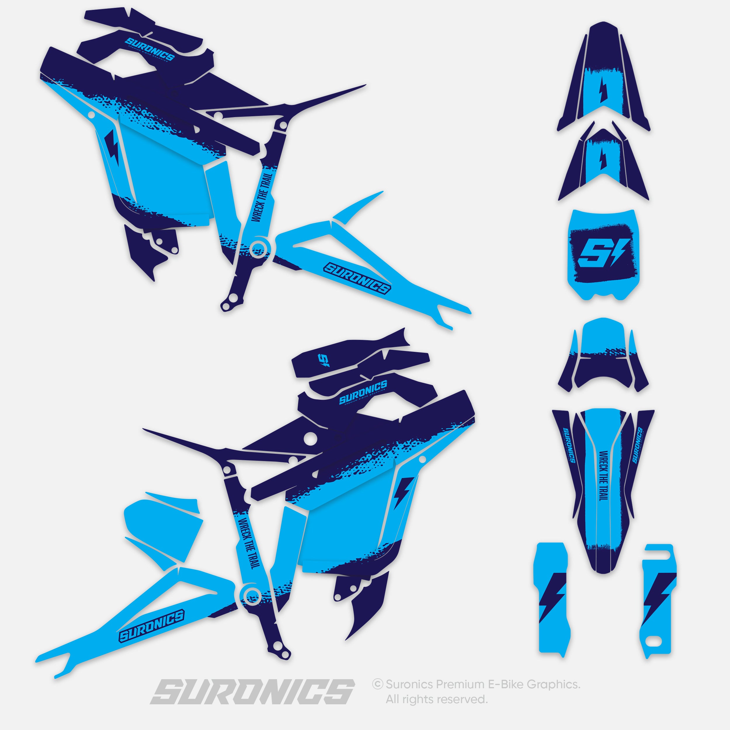 HALF NAVY CYAN Talaria Sting MX5 PRO Graphics kit