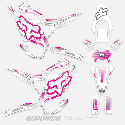 FOX RACER WHITE MAGENTA Surron Ultra Bee Graphics kit