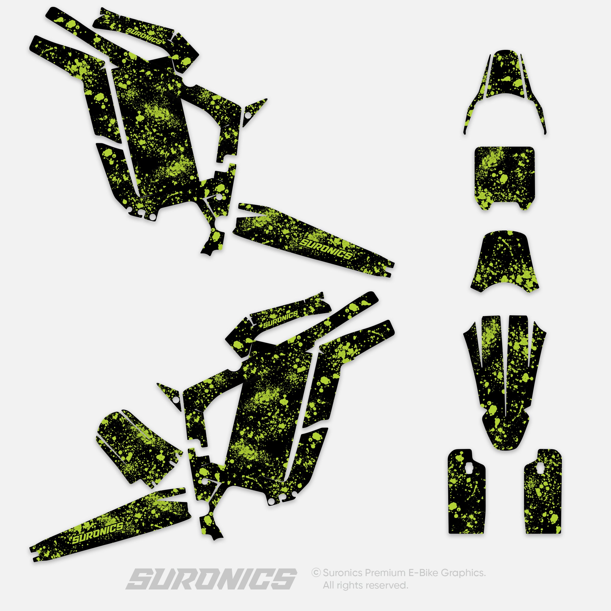 SPLATTER BLACK GREEN Rerode R1 Graphics kit