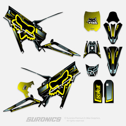 FOX RACER BLACK YELLOW Talaria XXX Graphics kit