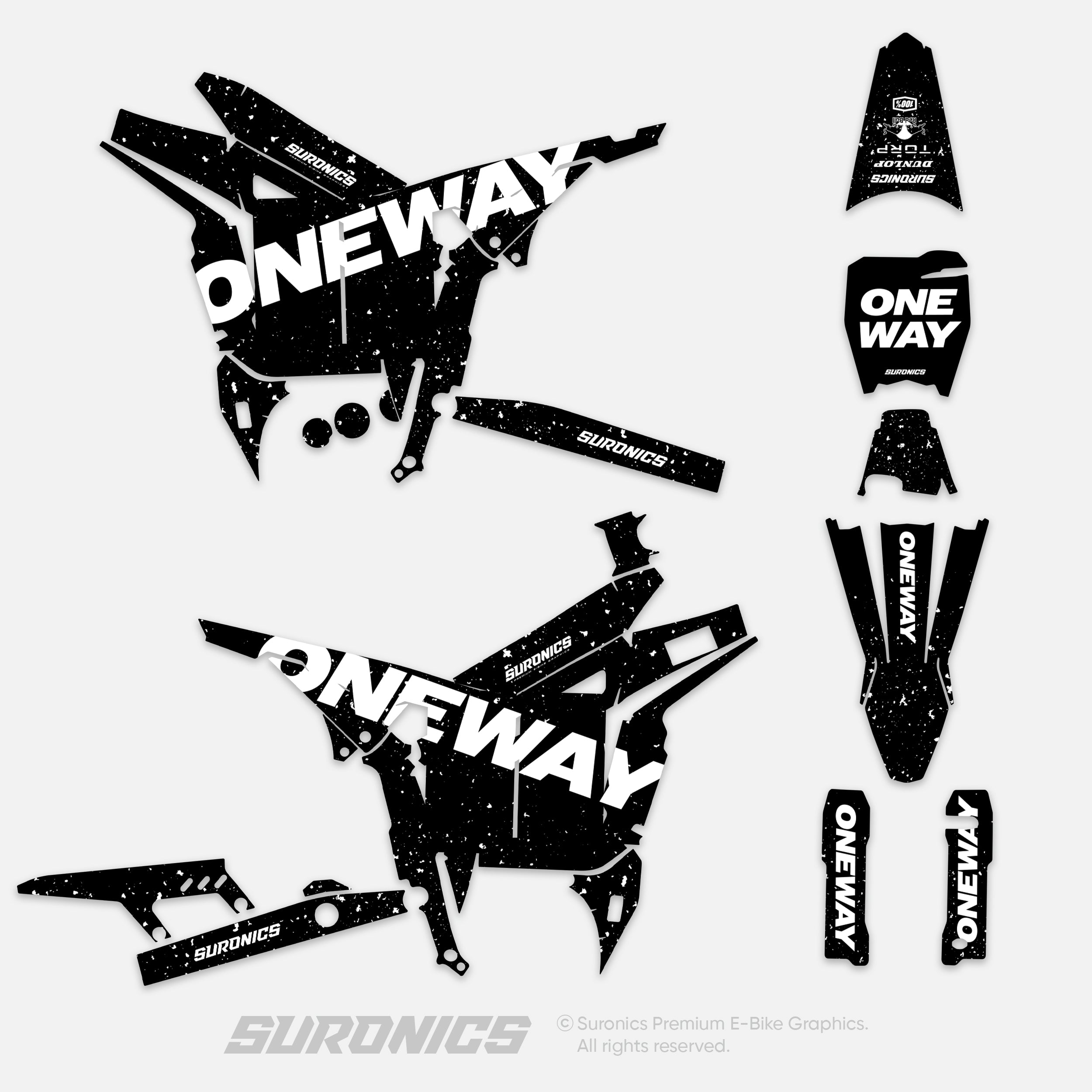 ONEWAY BLACK WHITE Talaria Komodo Graphics kit