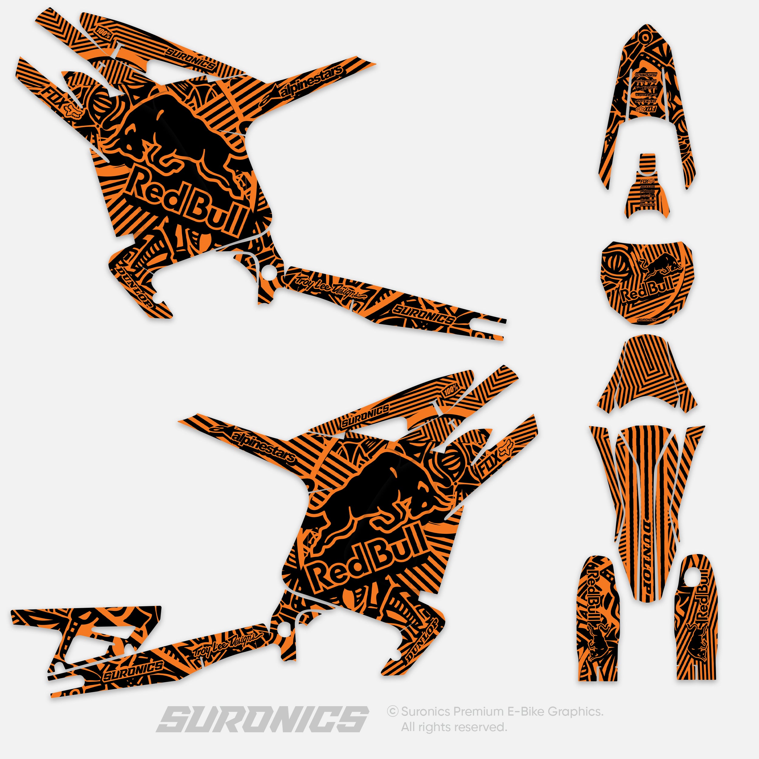 RACE ART BLACK ORANGE Arctic Leopard XE Graphics kit