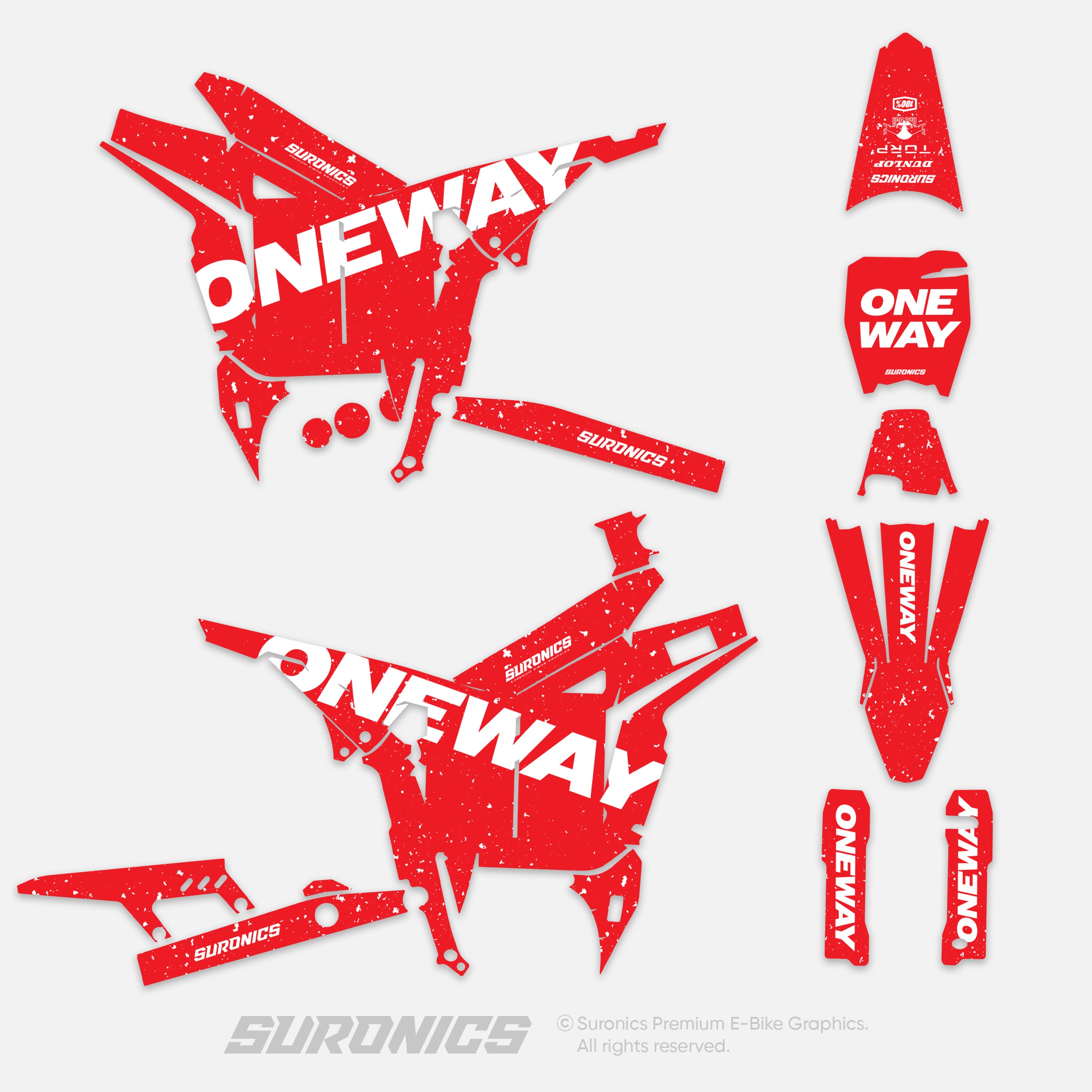 ONEWAY RED WHITE Talaria Komodo Graphics kit