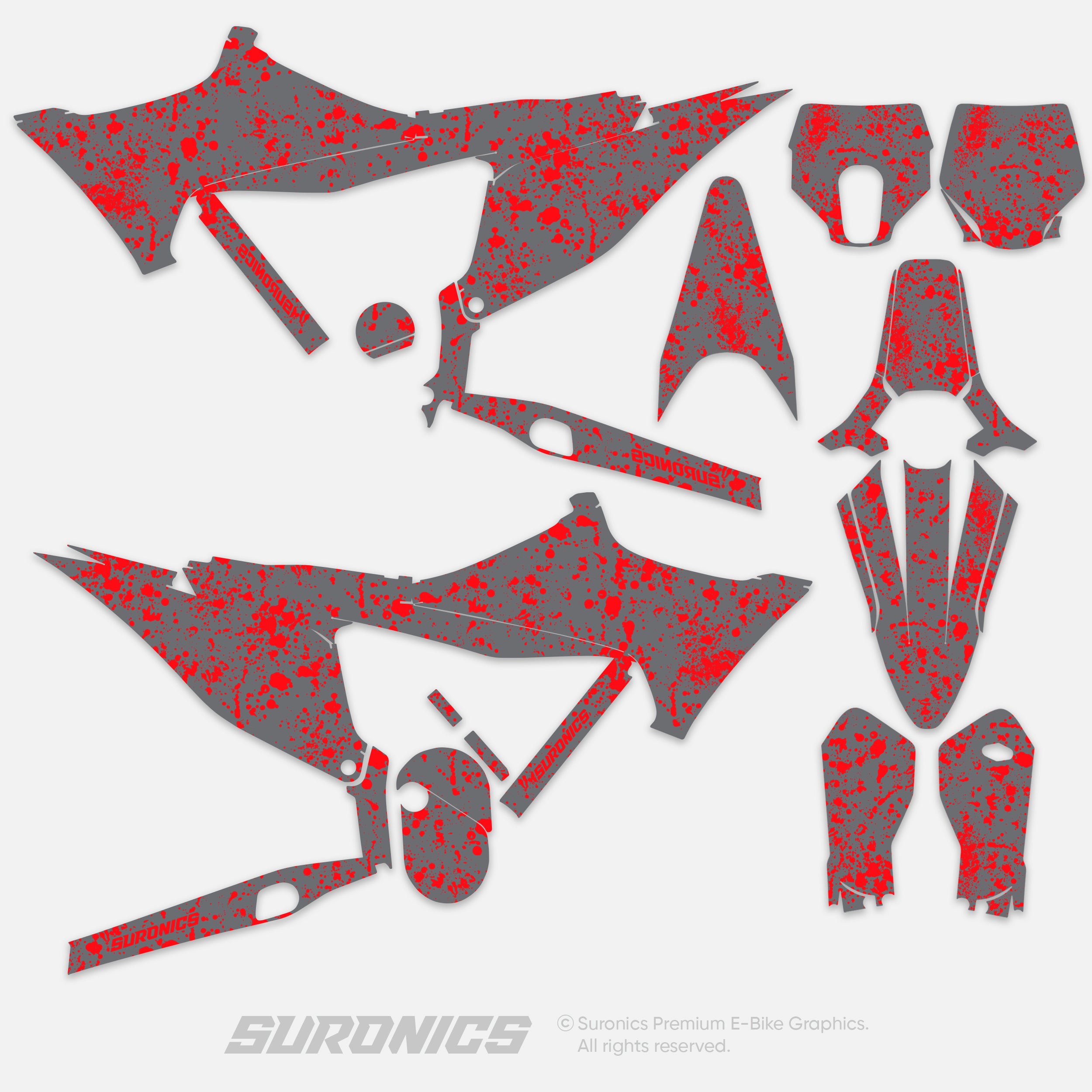 SPLATTER GREY RED Stark Varg Graphics kit