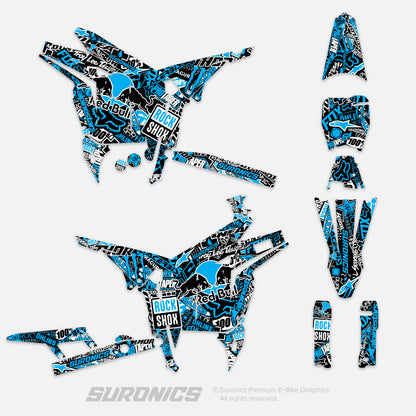 STICKY BLACK CYAN Talaria Komodo Graphics kit