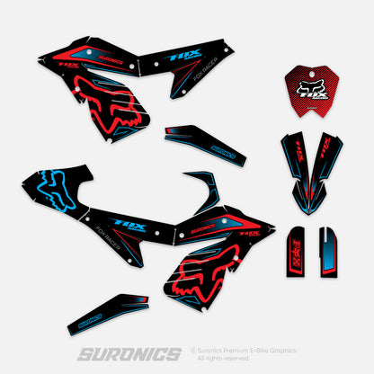 FOX RACER BLACK RED ETM RTR Graphics kit