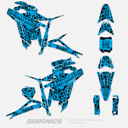 STREET GHOST BLACK CYAN Talaria Sting MX5 PRO Graphics kit