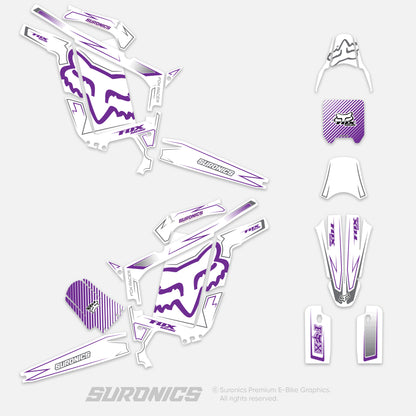 FOX RACER WHITE PURPLE Rerode R1 Graphics kit
