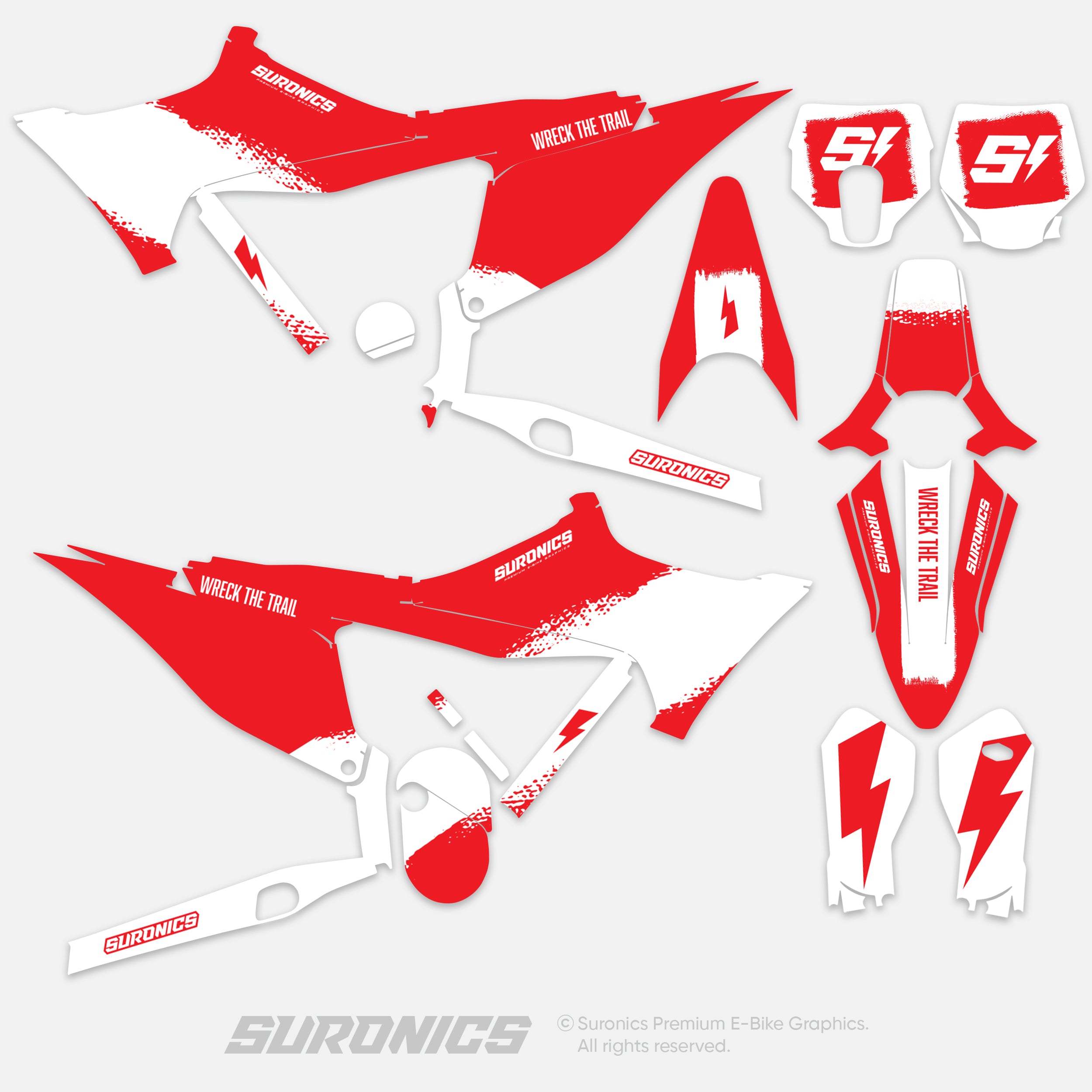 HALF RED WHITE Stark Varg Graphics kit
