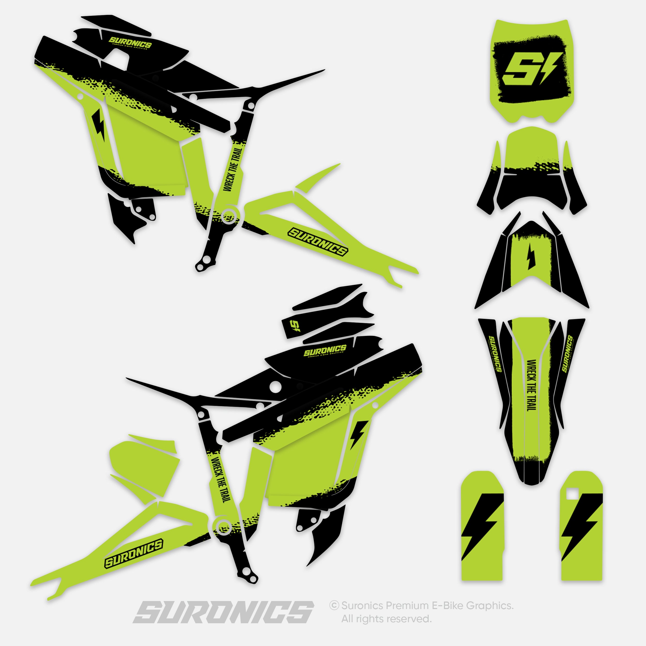 HALF BLACK GREEN Talaria Sting MX3 MX4 Graphics kit