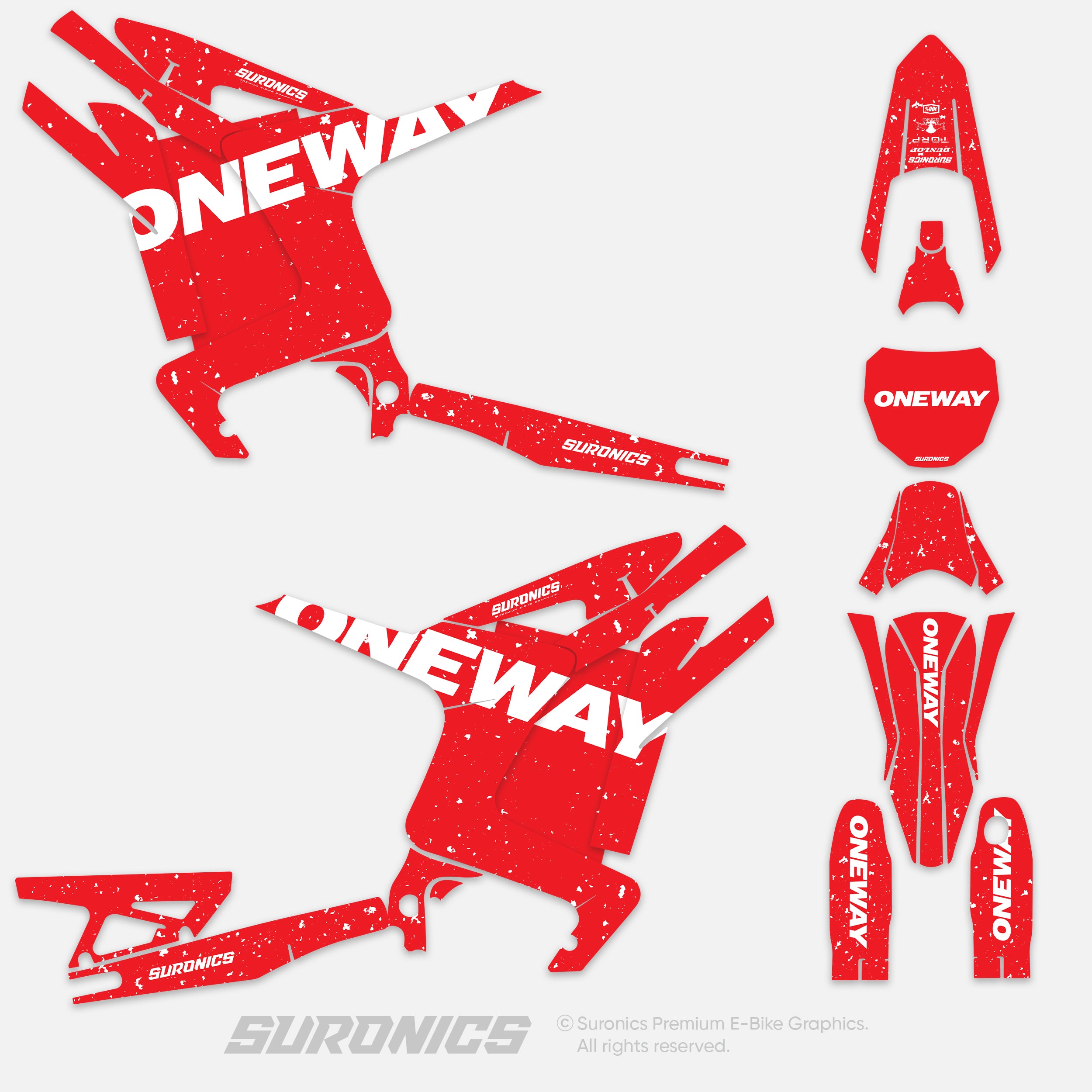 ONEWAY RED WHITE Arctic Leopard XE Graphics kit