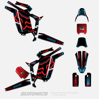 FOX RACER BLACK RED Rerode R1 Graphics kit
