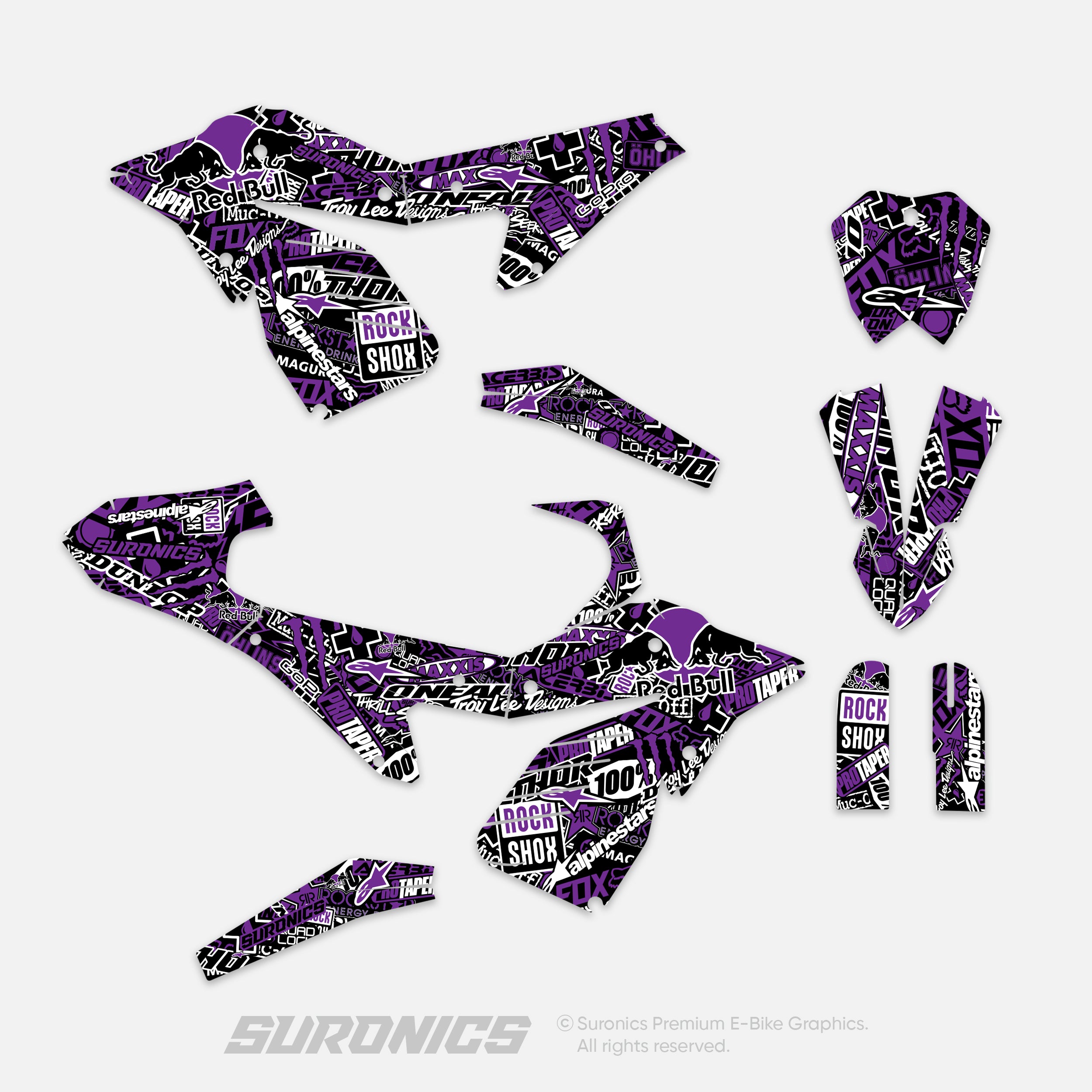 STICKY BLACK PURPLE ETM RTR Graphics kit