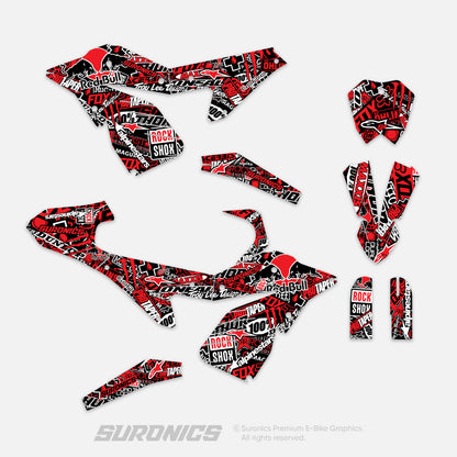 STICKY BLACK RED ETM RTR Graphics kit