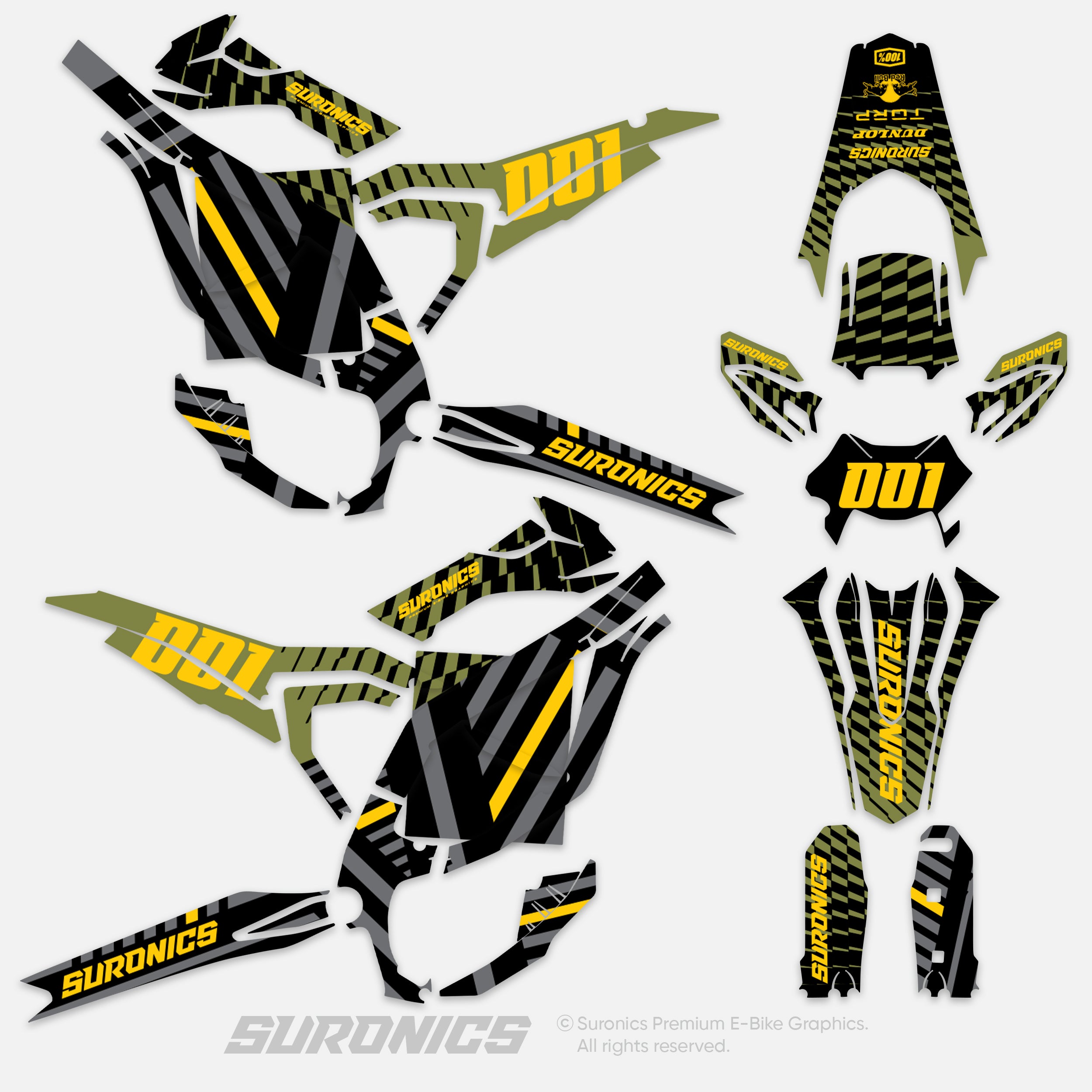 FUTURACE OLIVE YELLOW Surron Ultra Bee Graphics kit