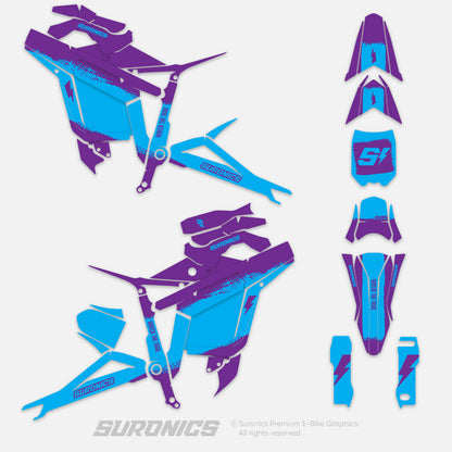 HALF PURPLE CYAN Talaria Sting MX5 PRO Graphics kit