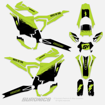 HALF GREEN BLACK Surron Ultra Bee Graphics kit
