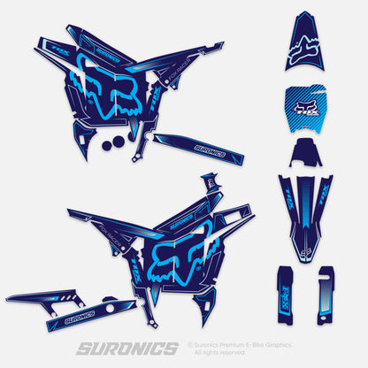 FOX RACER NAVY CYAN Talaria Komodo Graphics kit