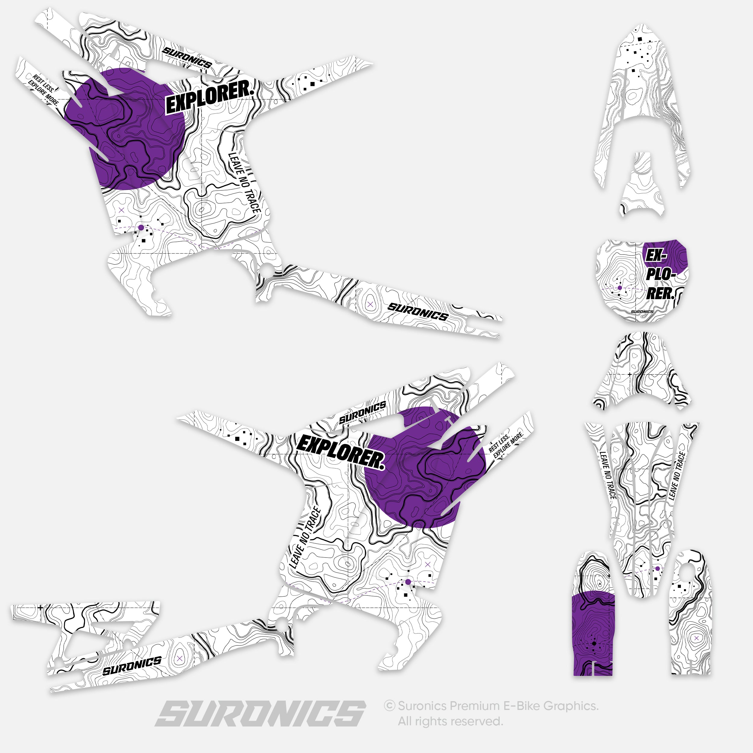EXPLORER WHITE PURPLE Arctic Leopard XE Graphics kit