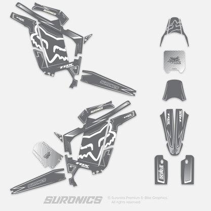 FOX RACER GREY WHITE Rerode R1 Graphics kit