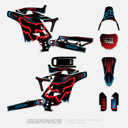 FOX RACER BLACK RED Eride Pro Mini R Graphics kit