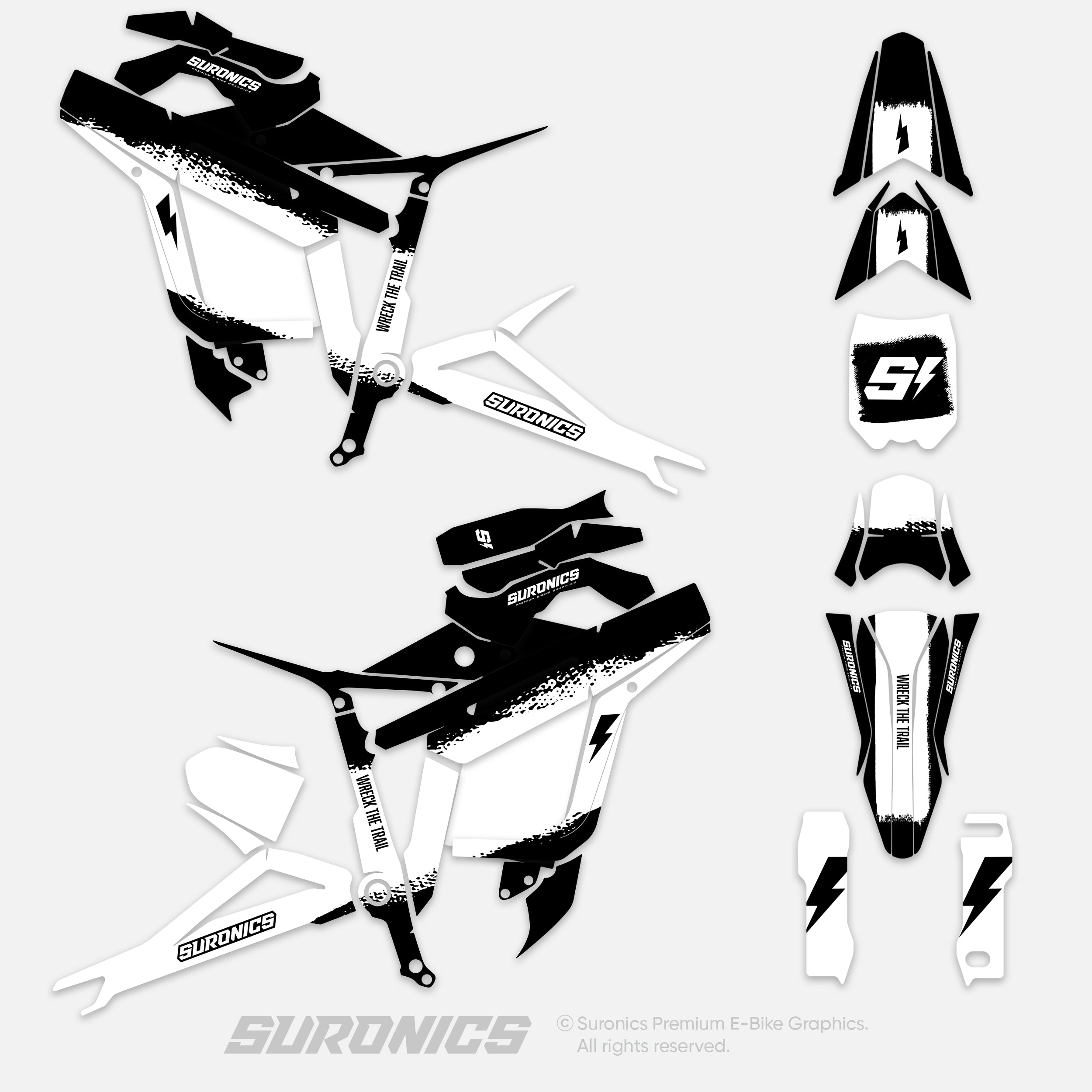 HALF BLACK WHITE Talaria Sting MX5 PRO Graphics kit