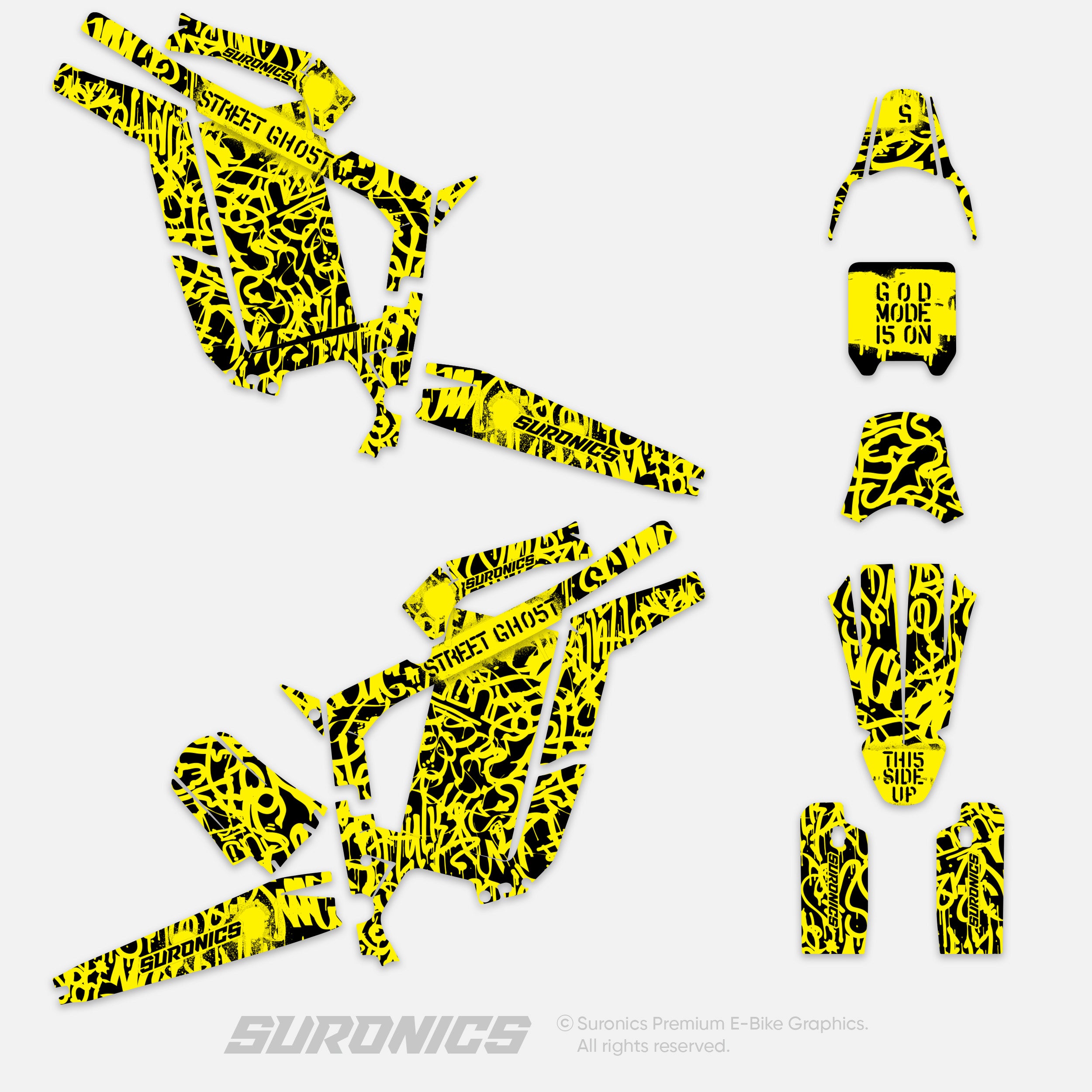 STREET GHOST BLACK YELLOW Rerode R1 Graphics kit