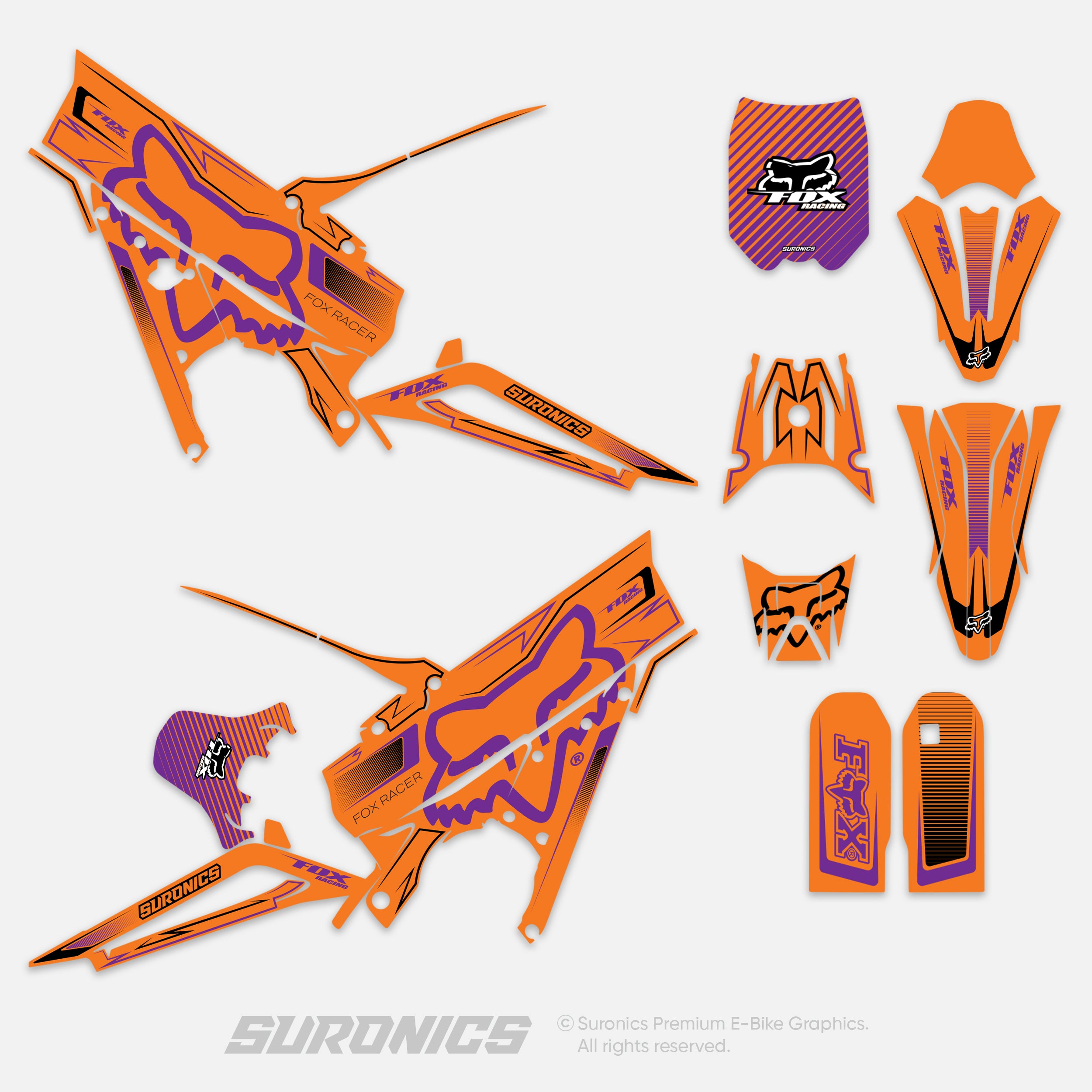 FOX RACER ORANGE PURPLE Talaria XXX Graphics kit