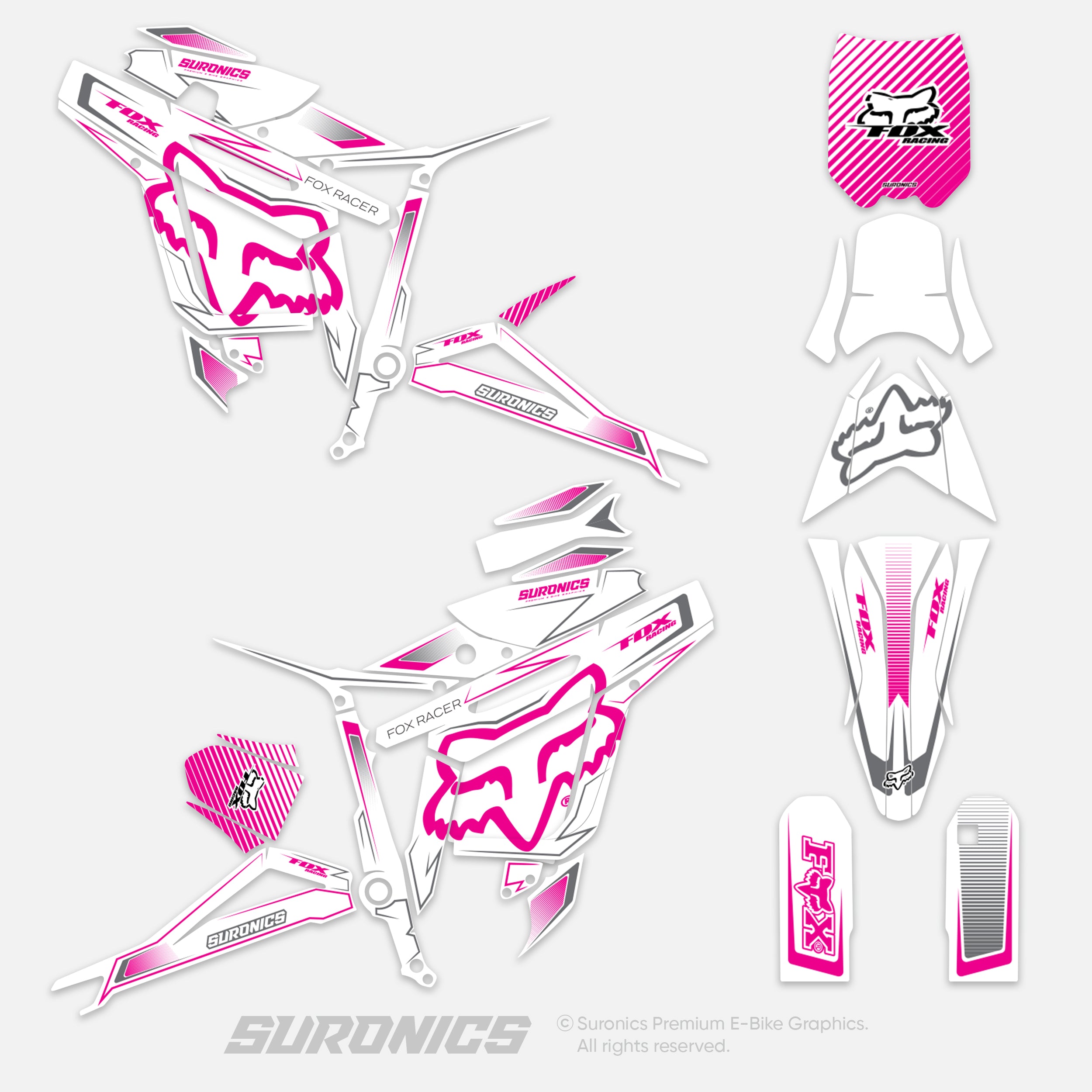 FOX RACER WHITE MAGENTA Talaria Sting MX3 MX4 Graphics kit
