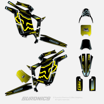 FOX RACER BLACK YELLOW Rerode R1 Graphics kit