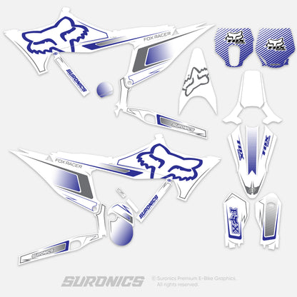 FOX RACER WHITE BLAUER Stark Varg Graphics kit