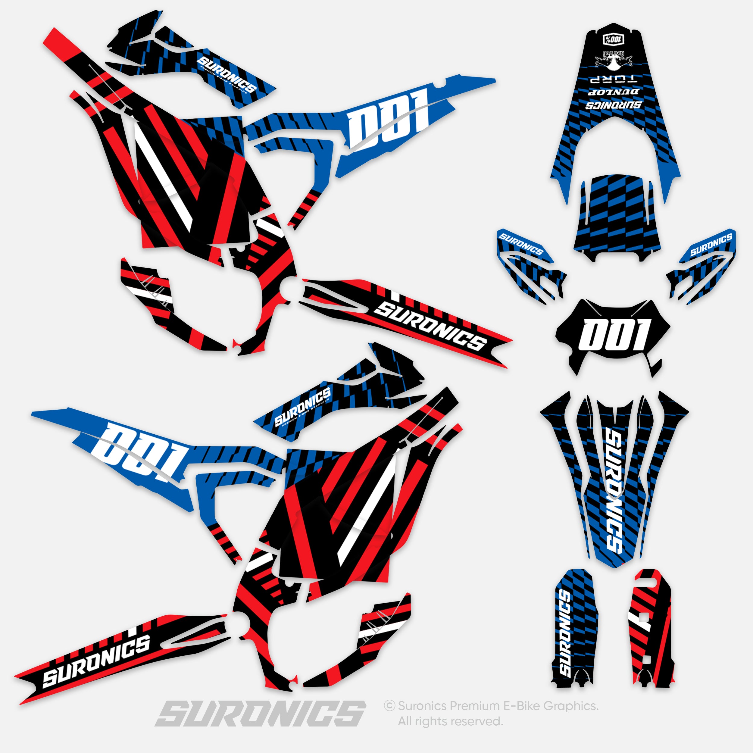 FUTURACE BLUE WHITE Surron Ultra Bee Graphics kit