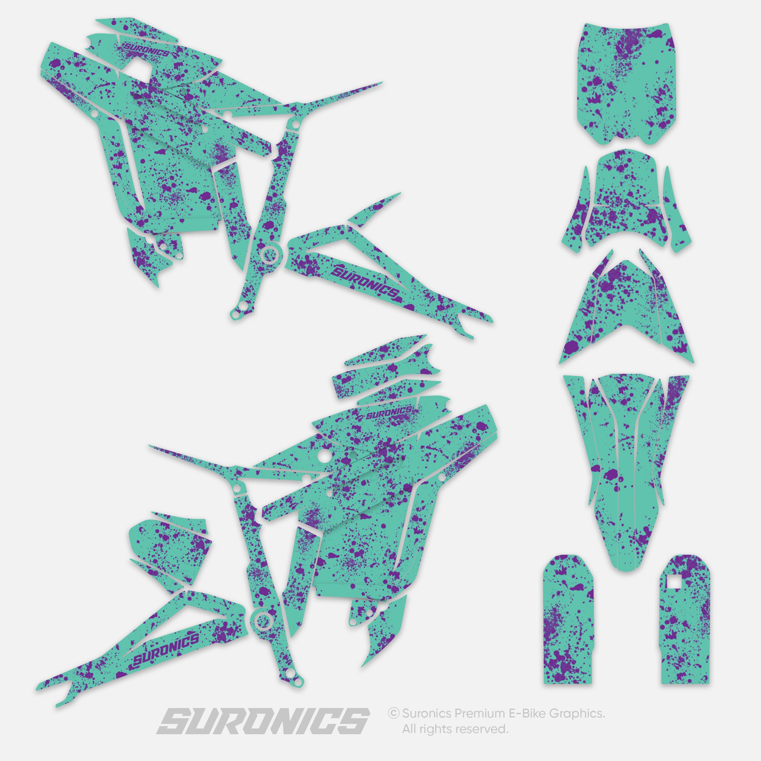 SPLATTER MINT PURPLE Talaria Sting MX3 MX4 Graphics kit