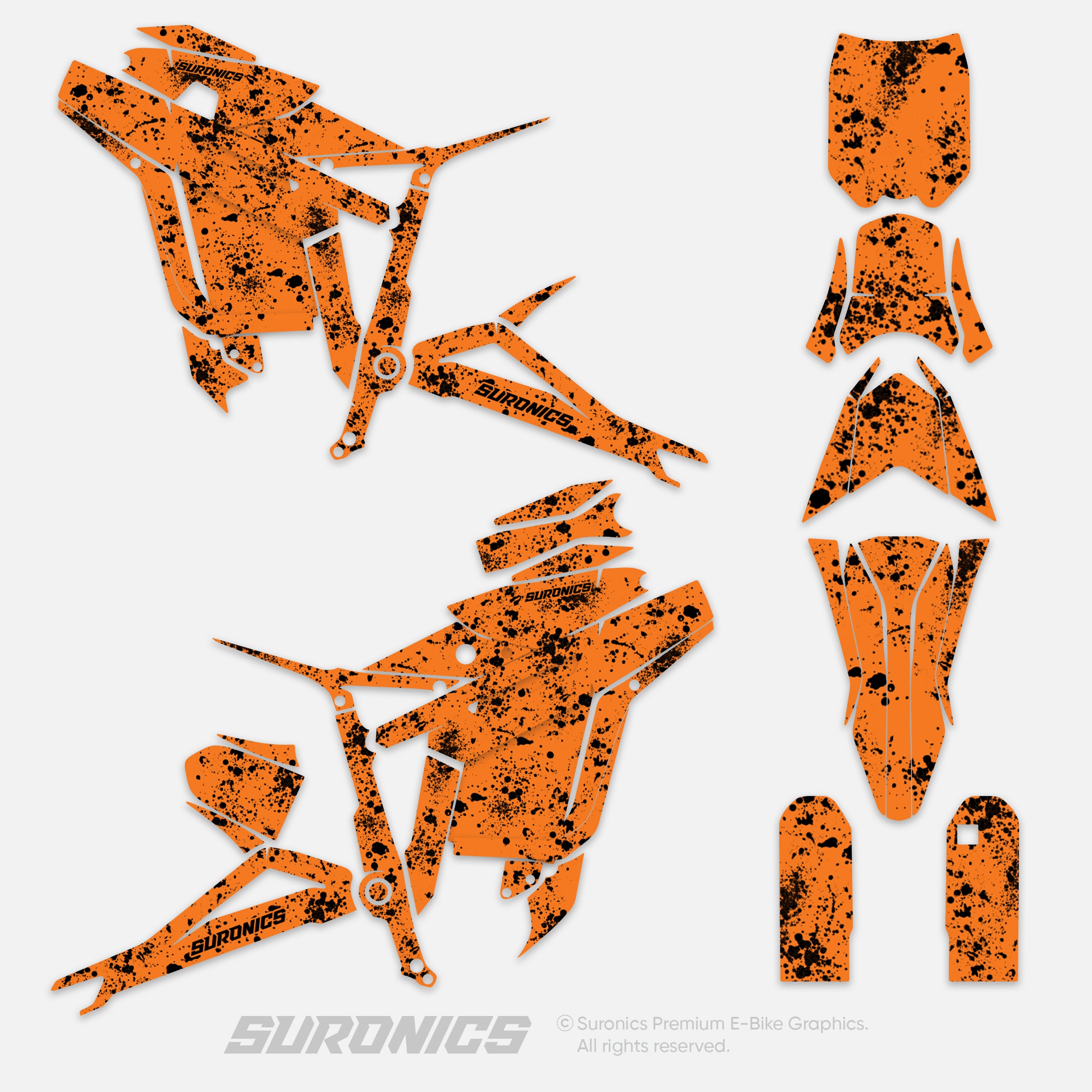 SPLATTER ORANGE BLACK Talaria Sting MX3 MX4 Graphics kit