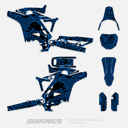 RACE ART BLACK BLUE Eride Pro Mini R Graphics kit