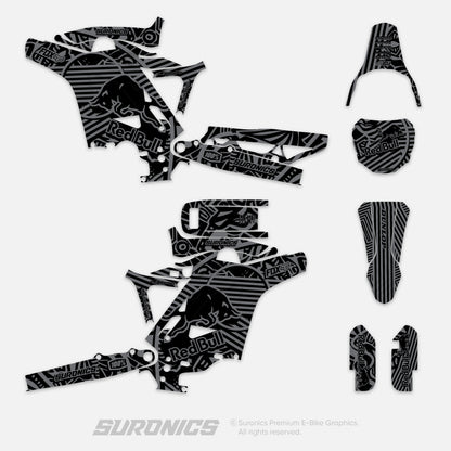 RACE ART BLACK GREY Eride Pro Mini R Graphics kit