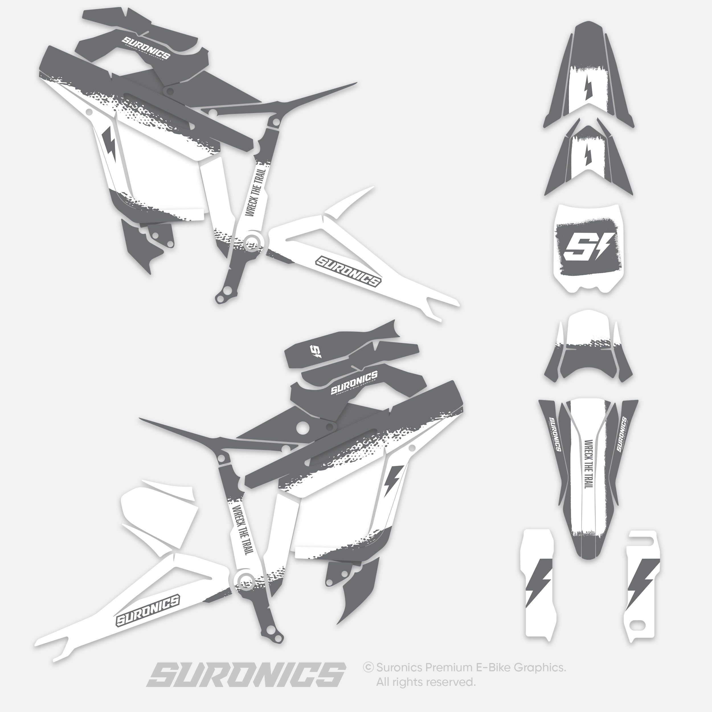 HALF GREY WHITE Talaria Sting MX5 PRO Graphics kit