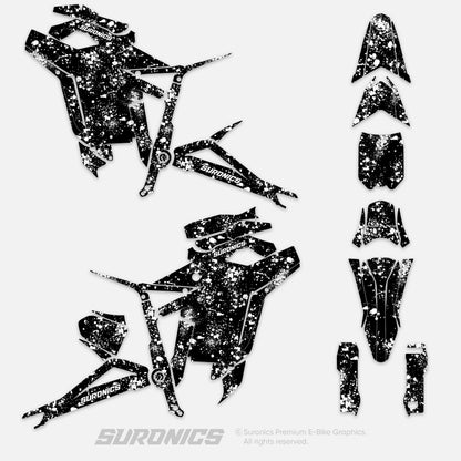 SPLATTER BLACK WHITE Talaria Sting MX5 PRO Graphics kit