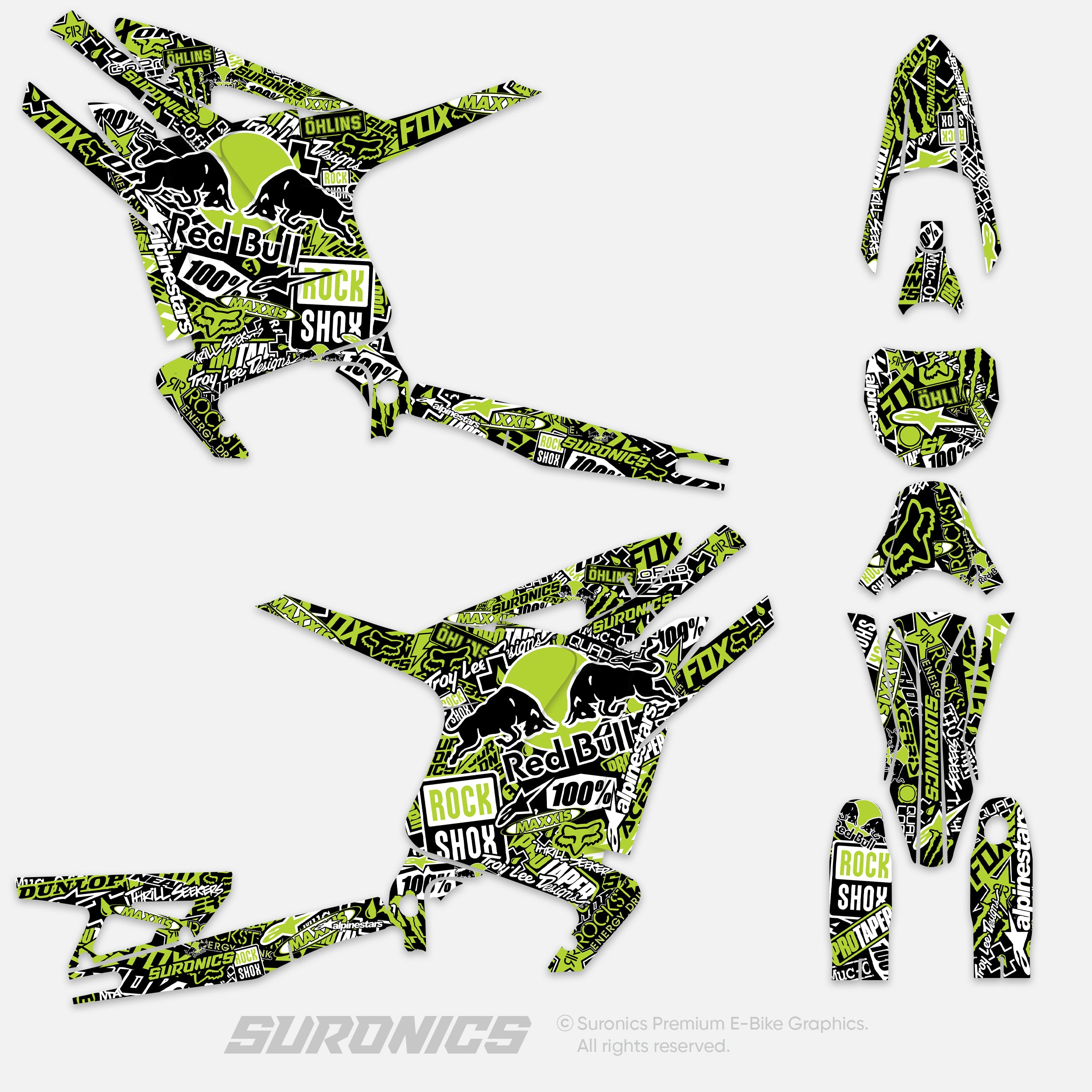 STICKY BLACK GREEN Arctic Leopard XE Graphics kit