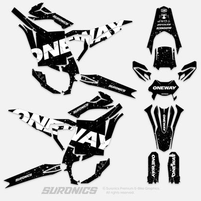 ONEWAY BLACK WHITE Surron Ultra Bee Graphics kit