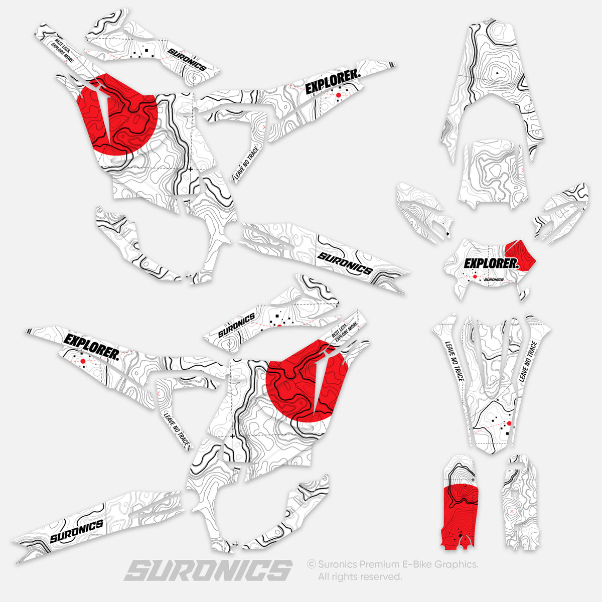 EXPLORER WHITE RED Surron Ultra Bee Graphics kit – Suronics